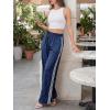 imageCicy Bell Womens Palazzo Striped Pants Wide Leg High Waisted Baggy Business Casual Side Split Elastic Y2K Lounge TrousersNavy