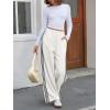 imageCicy Bell Womens Palazzo Striped Pants Wide Leg High Waisted Baggy Business Casual Side Split Elastic Y2K Lounge TrousersWhite