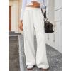 imageCicy Bell Womens Palazzo Striped Pants Wide Leg High Waisted Baggy Business Casual Side Split Elastic Y2K Lounge TrousersWhite