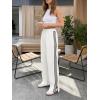 imageCicy Bell Womens Palazzo Striped Pants Wide Leg High Waisted Baggy Business Casual Side Split Elastic Y2K Lounge TrousersWhite