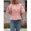 imageCicy Bell Womens Polka Dots Peplum Tops Summer Puff Short Sleeve Round Neck Blouses Trendy Casual ShirtsPink