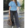 imageCicy Bell Womens Polka Dots Peplum Tops Summer Puff Short Sleeve Round Neck Blouses Trendy Casual ShirtsSky Blue