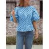 imageCicy Bell Womens Polka Dots Peplum Tops Summer Puff Short Sleeve Round Neck Blouses Trendy Casual ShirtsSky Blue