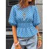 imageCicy Bell Womens Polka Dots Peplum Tops Summer Puff Short Sleeve Round Neck Blouses Trendy Casual ShirtsSky Blue