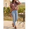 imageCicy Bell Womens Puff Short Sleeve Blouses Summer Casual Dressy V Neck Contrast Stitch Tops Loose Fit ShirtsBurgundy Print