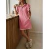 imageCicy Bell Womens Ruffle Cap Sleeve Sweatshirt Dress Summer Oversized V Neck Quarter Zip Mini Dresses Casual Vacation OutfitsDusty Pink