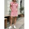 imageCicy Bell Womens Ruffle Cap Sleeve Sweatshirt Dress Summer Oversized V Neck Quarter Zip Mini Dresses Casual Vacation OutfitsDusty Pink