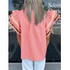 imageCicy Bell Womens Ruffle Cap Sleeve Tops Color Block V Neck Dressy Casual Blouses Summer Pleated Loose Fit ShirtsPink Leopard Print