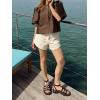 imageCicy Bell Womens Silk Satin Button Down Shirts Summer Puff Short Sleeve Crew Neck Crop Tops Loose Fit Casual Dressy BlouseBrown
