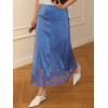 imageCicy Bell Womens Silk Satin Midi Skirts Casual Dressy Lace Hem High Waisted ALine Skirt Elegant Party Cocktail OutfitBlue