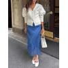 imageCicy Bell Womens Silk Satin Midi Skirts Casual Dressy Lace Hem High Waisted ALine Skirt Elegant Party Cocktail OutfitBlue