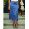 imageCicy Bell Womens Silk Satin Midi Skirts Casual Dressy Lace Hem High Waisted ALine Skirt Elegant Party Cocktail OutfitBlue
