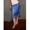 imageCicy Bell Womens Silk Satin Midi Skirts Casual Dressy Lace Hem High Waisted ALine Skirt Elegant Party Cocktail OutfitBlue