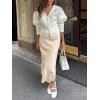 imageCicy Bell Womens Silk Satin Midi Skirts Casual Dressy Lace Hem High Waisted ALine Skirt Elegant Party Cocktail OutfitChampagne
