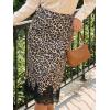 imageCicy Bell Womens Silk Satin Midi Skirts Casual Dressy Lace Hem High Waisted ALine Skirt Elegant Party Cocktail OutfitLeopard