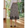 imageCicy Bell Womens Silk Satin Midi Skirts Casual Dressy Lace Hem High Waisted ALine Skirt Elegant Party Cocktail OutfitLeopard