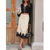 imageCicy Bell Womens Silk Satin Midi Skirts Casual Dressy Lace Hem High Waisted ALine Skirt Elegant Party Cocktail OutfitWave Point Color