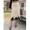imageCicy Bell Womens Silk Satin Midi Skirts Casual Dressy Lace Hem High Waisted ALine Skirt Elegant Party Cocktail OutfitWave Point Color