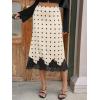 imageCicy Bell Womens Silk Satin Midi Skirts Casual Dressy Lace Hem High Waisted ALine Skirt Elegant Party Cocktail OutfitWave Point Color