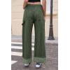 imageCicy Bell Womens Striped Wide Leg Jeans Baggy Boyfriend High Waisted Cuffed Denim Pants with PocketsArmy Green