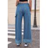 imageCicy Bell Womens Striped Wide Leg Jeans Baggy Boyfriend High Waisted Cuffed Denim Pants with PocketsBlue