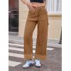imageCicy Bell Womens Striped Wide Leg Jeans Baggy Boyfriend High Waisted Cuffed Denim Pants with PocketsBrown