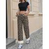 imageCicy Bell Womens Striped Wide Leg Jeans Baggy Boyfriend High Waisted Cuffed Denim Pants with PocketsBrown Leopard Print