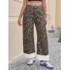 imageCicy Bell Womens Striped Wide Leg Jeans Baggy Boyfriend High Waisted Cuffed Denim Pants with PocketsBrown Leopard Print