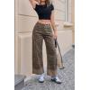 imageCicy Bell Womens Striped Wide Leg Jeans Baggy Boyfriend High Waisted Cuffed Denim Pants with PocketsLeopard