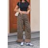 imageCicy Bell Womens Striped Wide Leg Jeans Baggy Boyfriend High Waisted Cuffed Denim Pants with PocketsLeopard