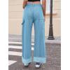 imageCicy Bell Womens Striped Wide Leg Jeans Baggy Boyfriend High Waisted Cuffed Denim Pants with PocketsLight Blue