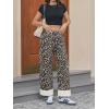 imageCicy Bell Womens Striped Wide Leg Jeans Baggy Boyfriend High Waisted Cuffed Denim Pants with PocketsWhite Leopard Print