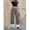 imageCicy Bell Womens Striped Wide Leg Jeans Baggy Boyfriend High Waisted Cuffed Denim Pants with PocketsWhite Leopard Print