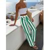 imageCicy Bell Womens Striped Wide Leg Jeans High Waisted Baggy Summer Casual Trendy Cotton Denim Pants with PocketsGreen