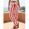 imageCicy Bell Womens Striped Wide Leg Jeans High Waisted Baggy Summer Casual Trendy Cotton Denim Pants with PocketsRed