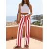 imageCicy Bell Womens Striped Wide Leg Jeans High Waisted Baggy Summer Casual Trendy Cotton Denim Pants with PocketsRed
