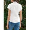 imageCicy Bell Womens Summer Button Down Shirts Short Sleeve Slim Fit Petite Ruched Cotton Blouses Cute Going Out TopsWhite