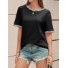 imageCicy Bell Womens Summer Crew Neck T Shirts Casual Short Sleeve Loose Fit Tunic Tops Color Block Basic Tee TopBlack