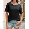imageCicy Bell Womens Summer Crew Neck T Shirts Casual Short Sleeve Loose Fit Tunic Tops Color Block Basic Tee TopBlack