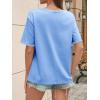 imageCicy Bell Womens Summer Crew Neck T Shirts Casual Short Sleeve Loose Fit Tunic Tops Color Block Basic Tee TopLight Blue