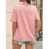 imageCicy Bell Womens Summer Crew Neck T Shirts Casual Short Sleeve Loose Fit Tunic Tops Color Block Basic Tee TopLight Pink
