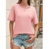 imageCicy Bell Womens Summer Crew Neck T Shirts Casual Short Sleeve Loose Fit Tunic Tops Color Block Basic Tee TopLight Pink