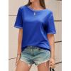imageCicy Bell Womens Summer Crew Neck T Shirts Casual Short Sleeve Loose Fit Tunic Tops Color Block Basic Tee TopNavy