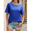 imageCicy Bell Womens Summer Crew Neck T Shirts Casual Short Sleeve Loose Fit Tunic Tops Color Block Basic Tee TopNavy