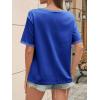 imageCicy Bell Womens Summer Crew Neck T Shirts Casual Short Sleeve Loose Fit Tunic Tops Color Block Basic Tee TopNavy