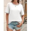imageCicy Bell Womens Summer Crew Neck T Shirts Casual Short Sleeve Loose Fit Tunic Tops Color Block Basic Tee TopWhite