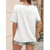 imageCicy Bell Womens Summer Crew Neck T Shirts Casual Short Sleeve Loose Fit Tunic Tops Color Block Basic Tee TopWhite