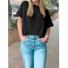 imageCicy Bell Womens Summer Cropped TShirts Boxy Casual Short Sleeve Crew Neck Tops Acid Wash Cotton Loose Fit Tee ShirtsBlack