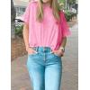 imageCicy Bell Womens Summer Cropped TShirts Boxy Casual Short Sleeve Crew Neck Tops Acid Wash Cotton Loose Fit Tee ShirtsHot Pink