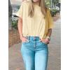 imageCicy Bell Womens Summer Cropped TShirts Boxy Casual Short Sleeve Crew Neck Tops Acid Wash Cotton Loose Fit Tee ShirtsLight Khaki